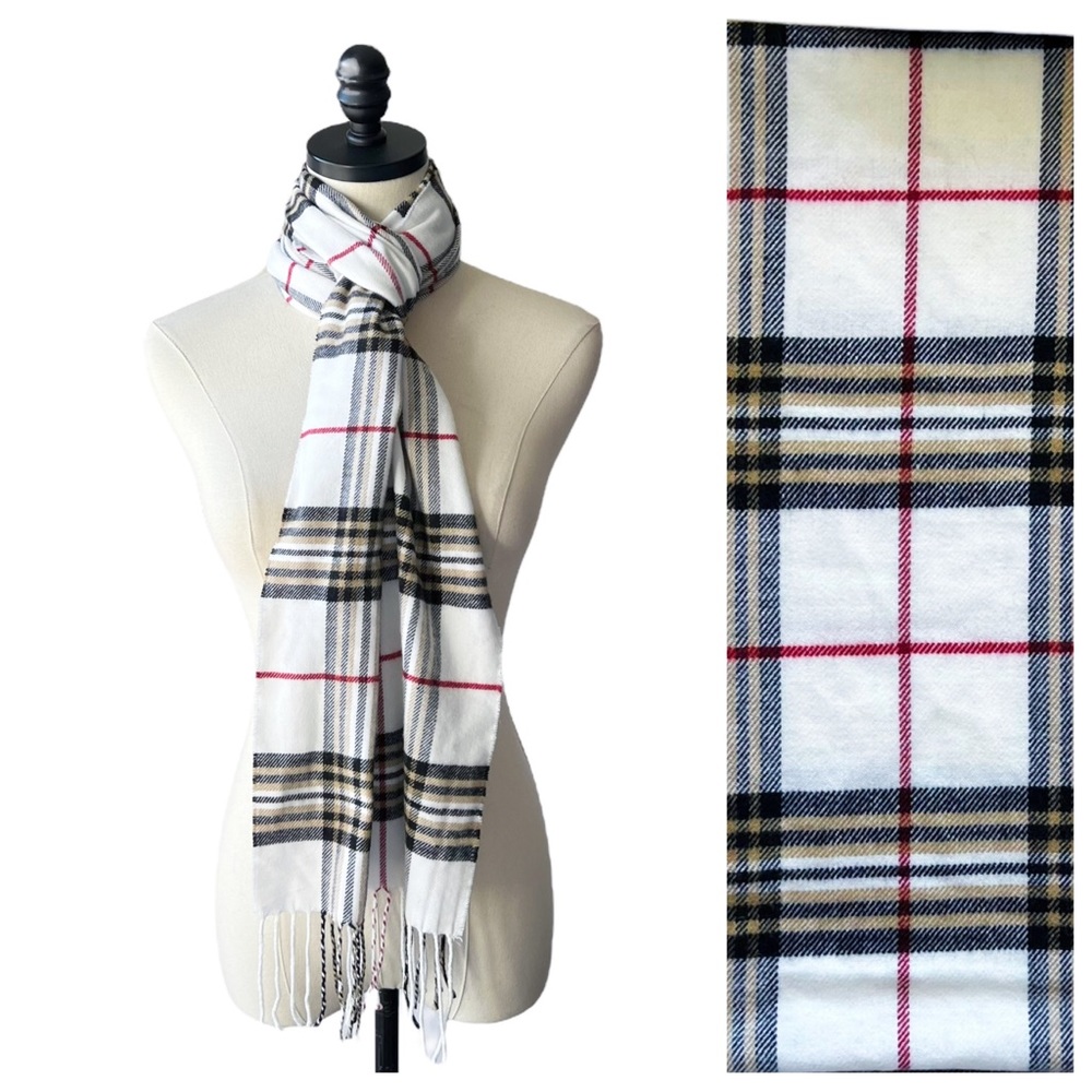 Made in Scotland Cashmere Plaid Fringe Scarf